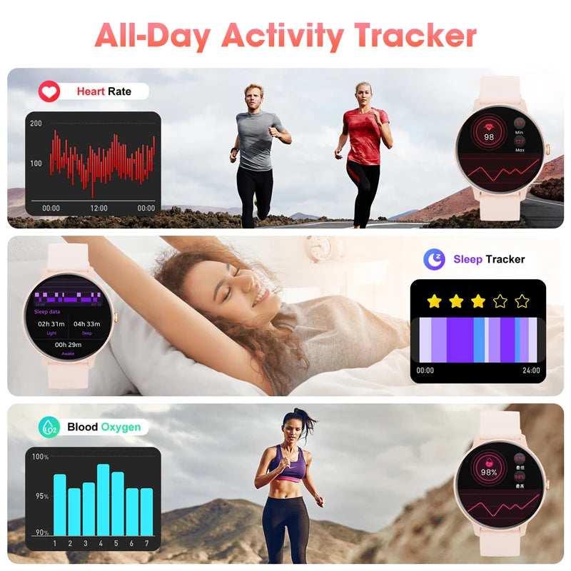 Karchilor 2024 Smartwatch with Bluetooth Call & Health Monitoring