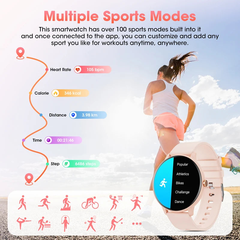 Karchilor 2024 Smartwatch with Bluetooth Call & Health Monitoring