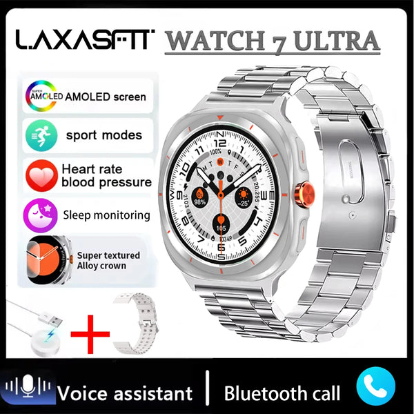 LAXASFIT Watch 7 Ultra – AMOLED Smartwatch with Bluetooth Calling