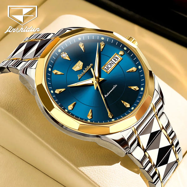 JSDUN Romantic Couple Watch with Tungsten Steel and Automatic Movement