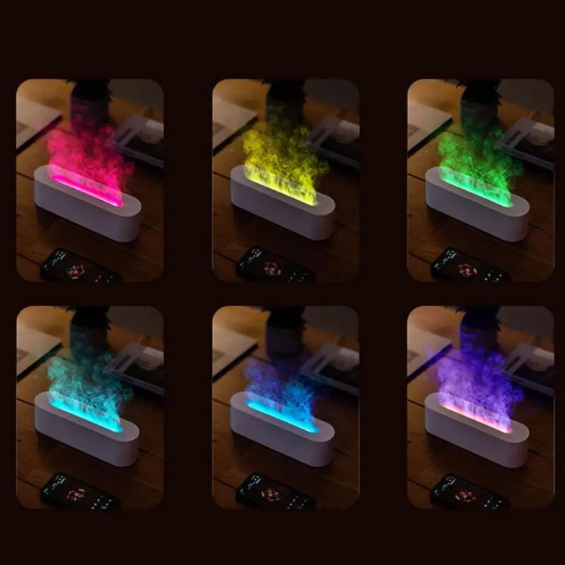 USB Flame Humidifier – 7-Color LED Aromatherapy Diffuser & Air Purifier