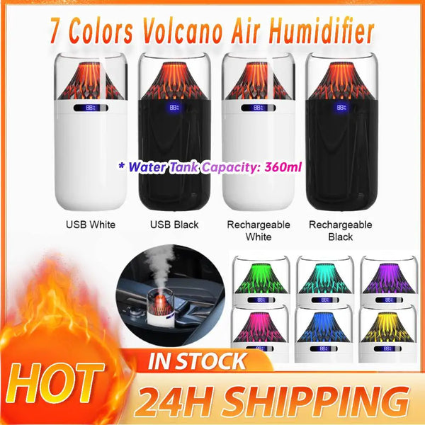 Volcano Essential Oil Diffuser with Colorful Night Light