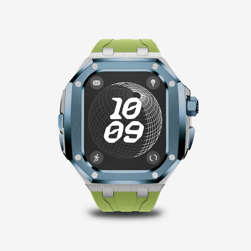 Luxury Titanium Alloy Kit for Apple Watch Ultra & Series 9-5 with Fluororubber Strap