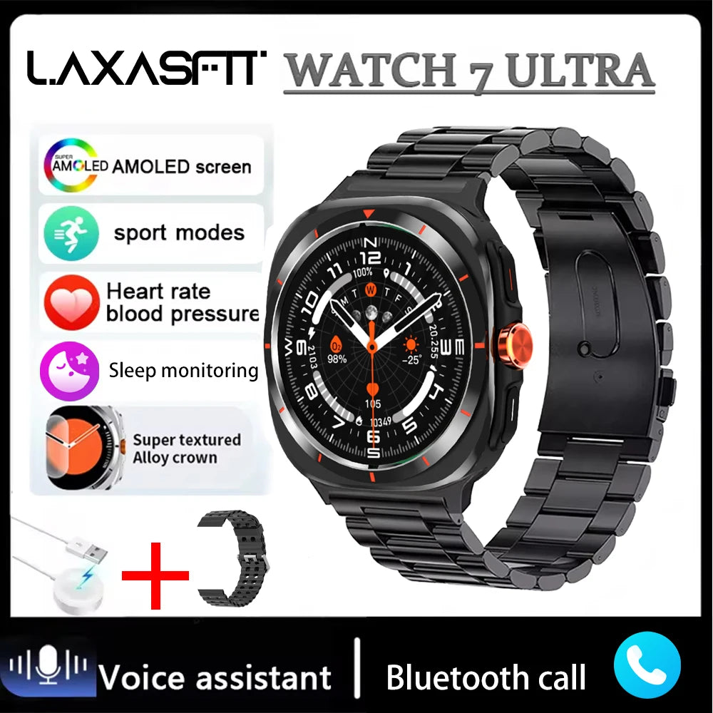 LAXASFIT Watch 7 Ultra – AMOLED Smartwatch with Bluetooth Calling