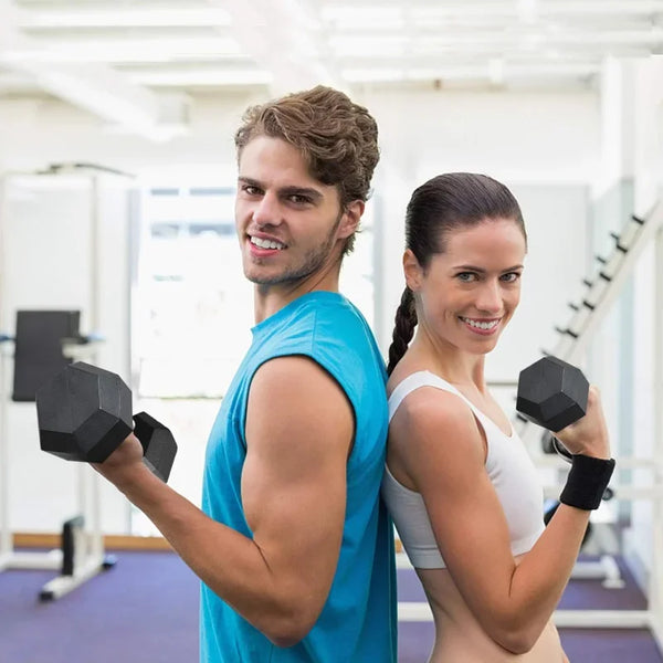 Rubber Grip Dumbbell with Anti-Slip Handle