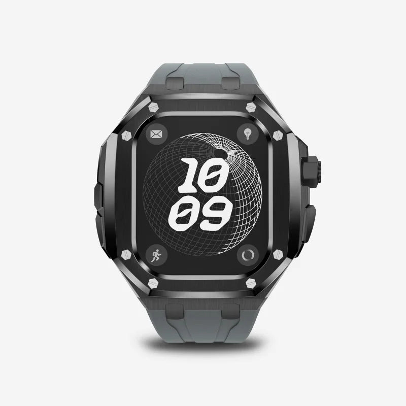 Luxury Titanium Alloy Kit for Apple Watch Ultra & Series 9-5 with Fluororubber Strap