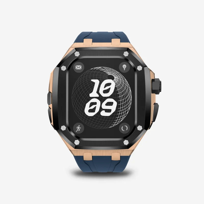 Luxury Titanium Alloy Kit for Apple Watch Ultra & Series 9-5 with Fluororubber Strap