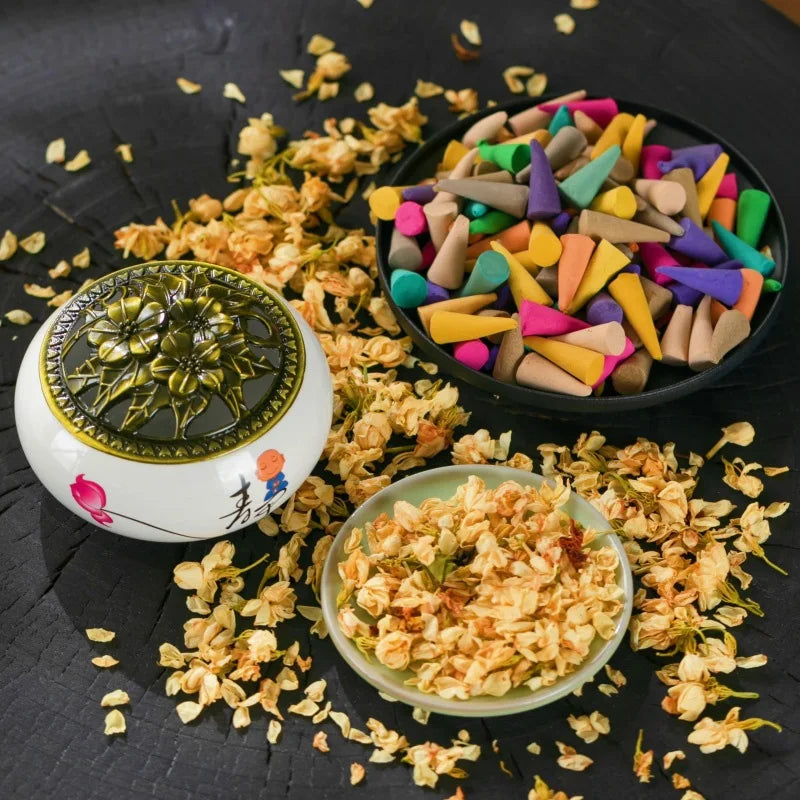 60pcs Backflow Incense Cones – Mixed Scents for Aromatherapy & Relaxation