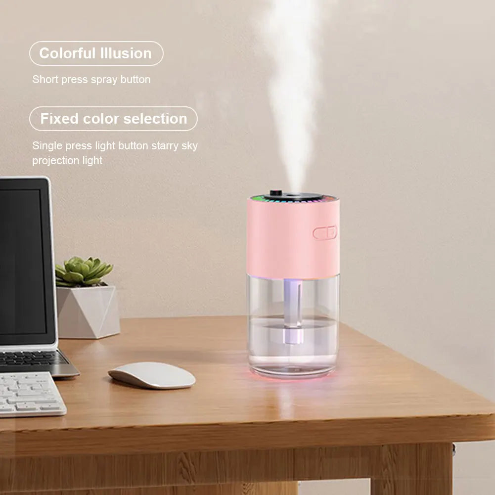 Car Air Humidifier & Essential Oil Diffuser with RGB LED Light