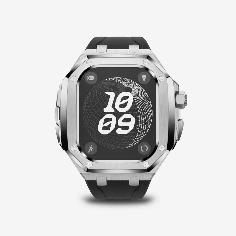 Luxury Titanium Alloy Kit for Apple Watch Ultra & Series 9-5 with Fluororubber Strap