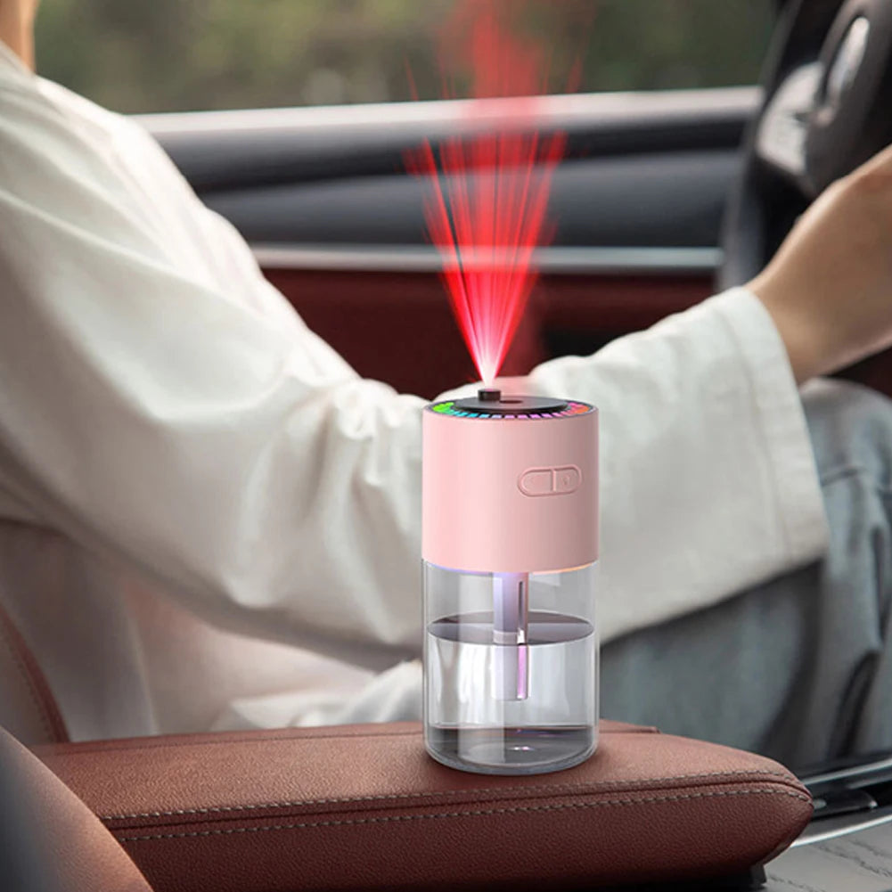 Car Air Humidifier & Essential Oil Diffuser with RGB LED Light