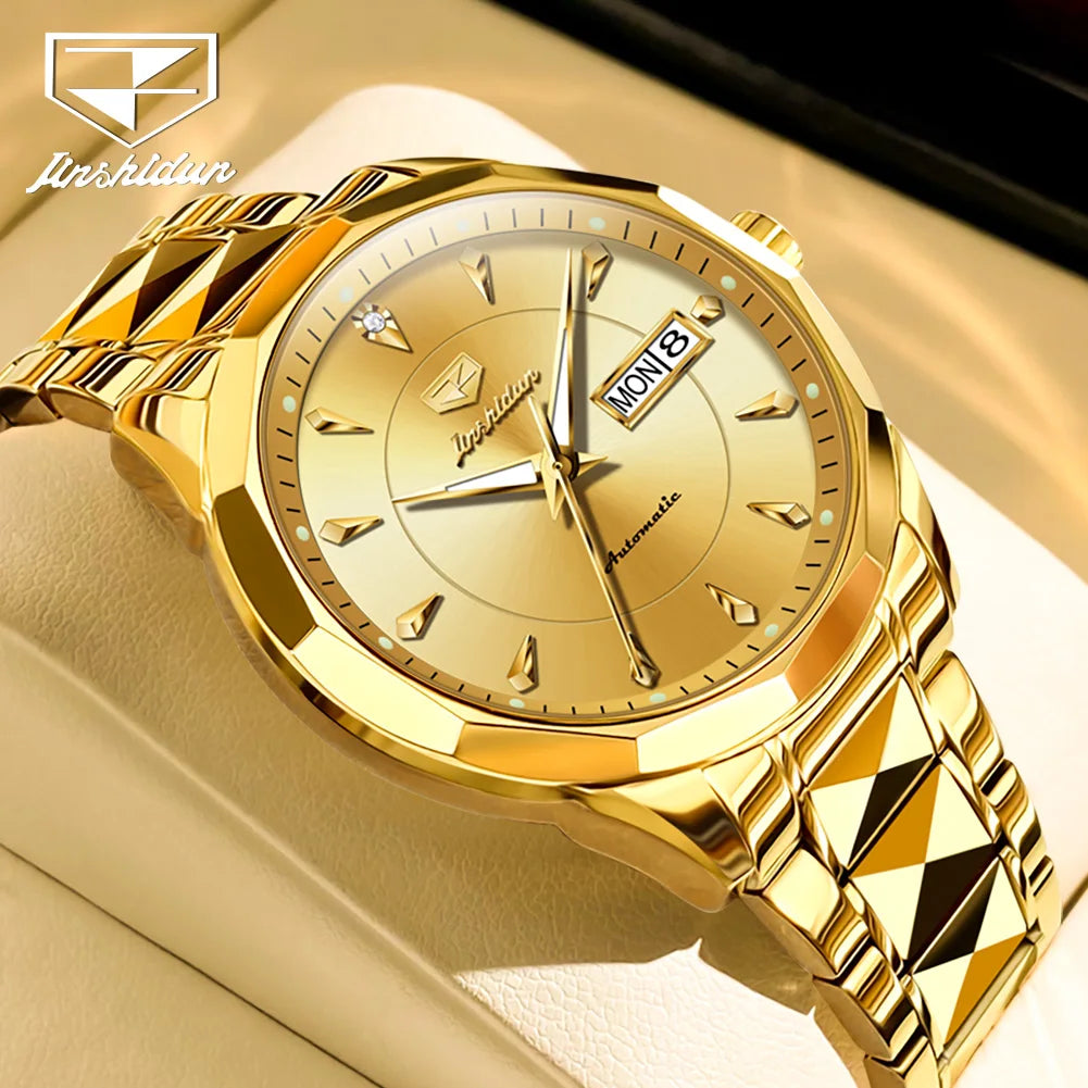 JSDUN Romantic Couple Watch with Tungsten Steel and Automatic Movement