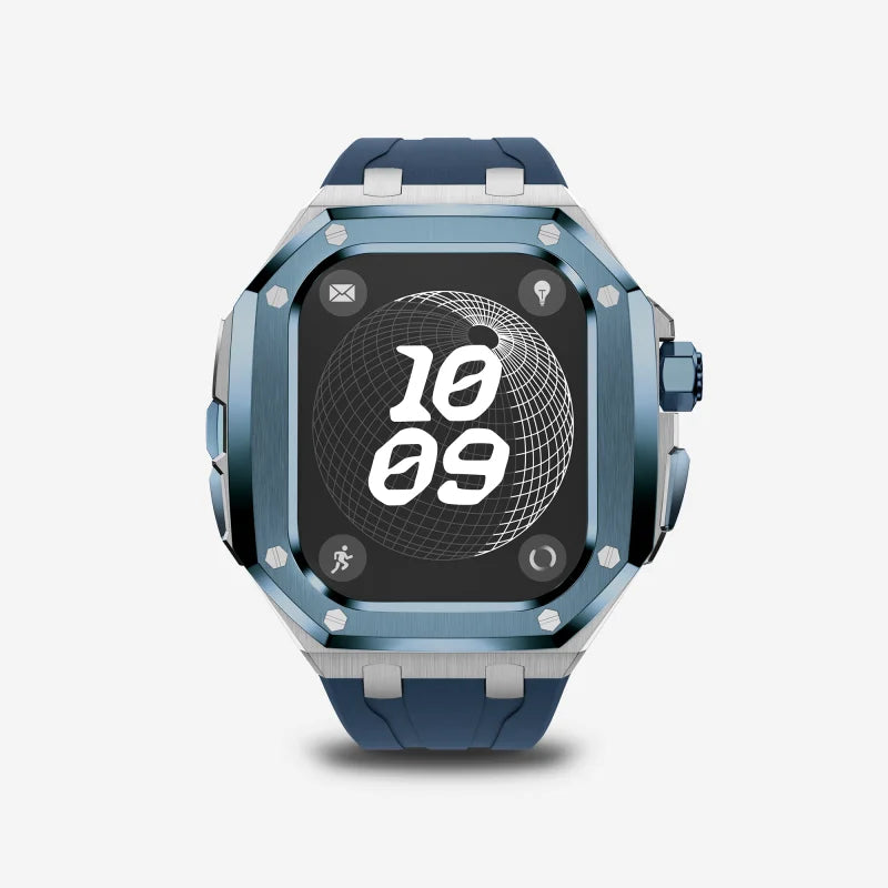 Luxury Titanium Alloy Kit for Apple Watch Ultra & Series 9-5 with Fluororubber Strap