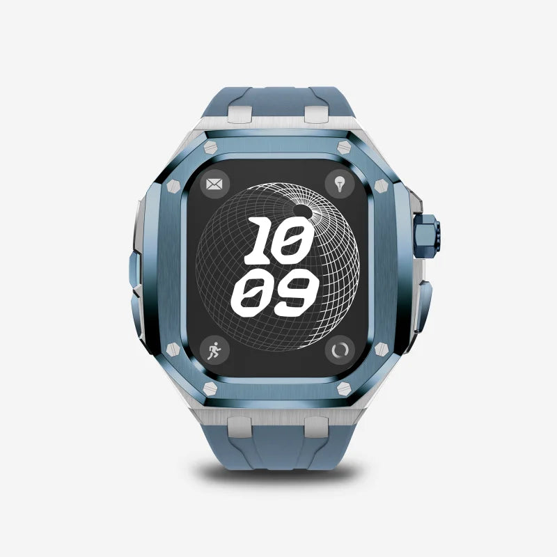 Luxury Titanium Alloy Kit for Apple Watch Ultra & Series 9-5 with Fluororubber Strap