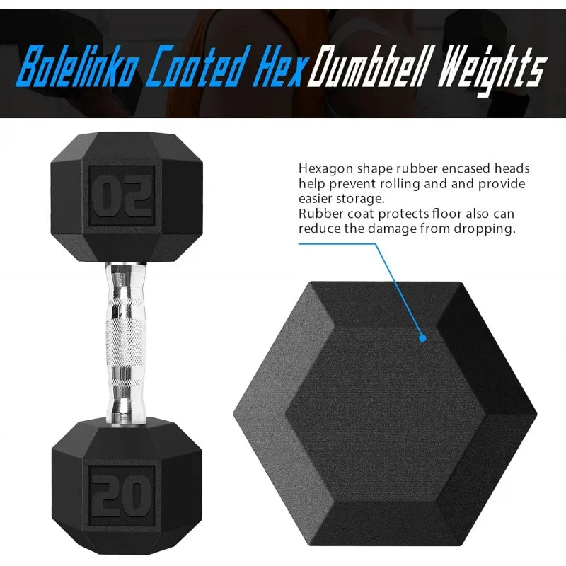 Rubber Grip Dumbbell with Anti-Slip Handle