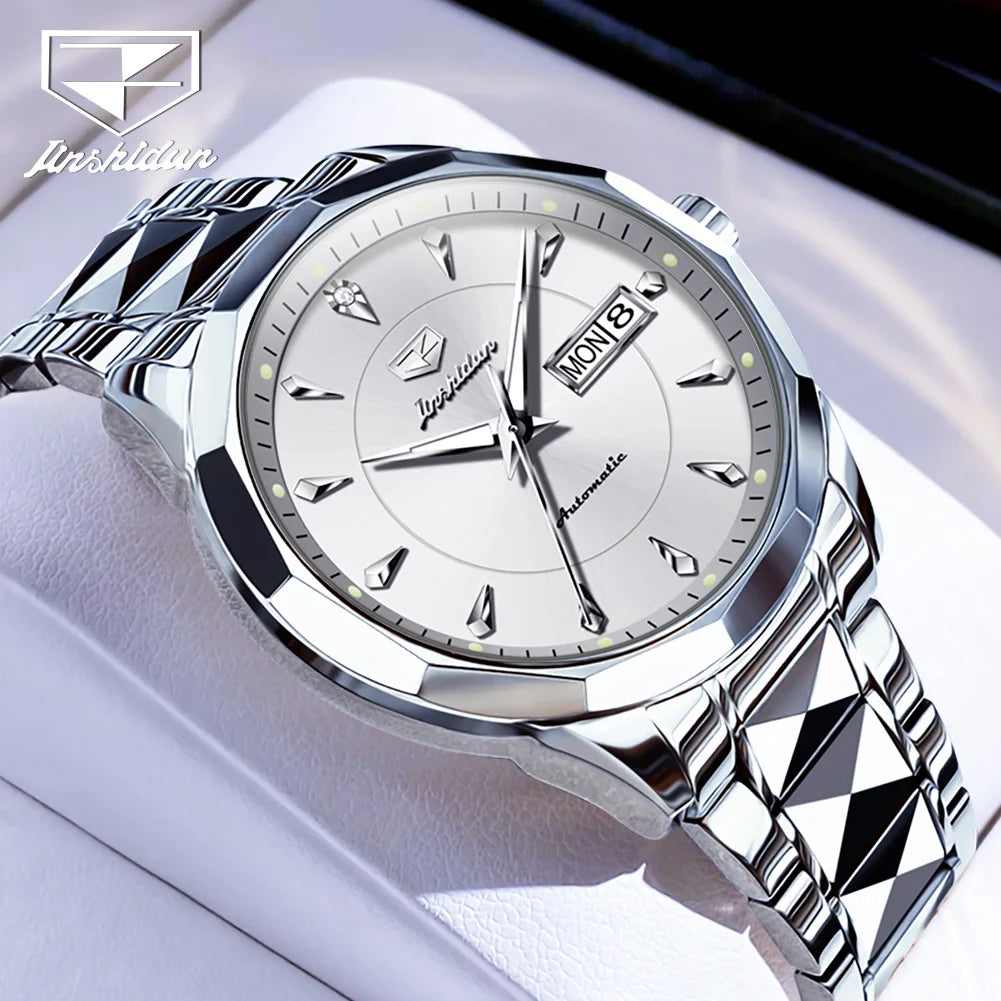 JSDUN Romantic Couple Watch with Tungsten Steel and Automatic Movement