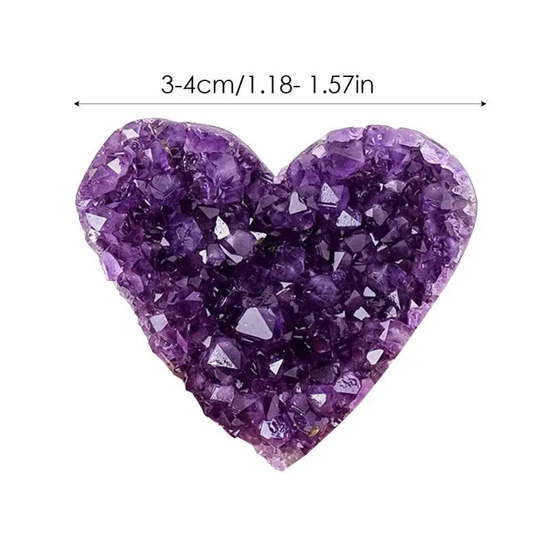 Heart-Shaped Natural Amethyst Cluster Figurine
