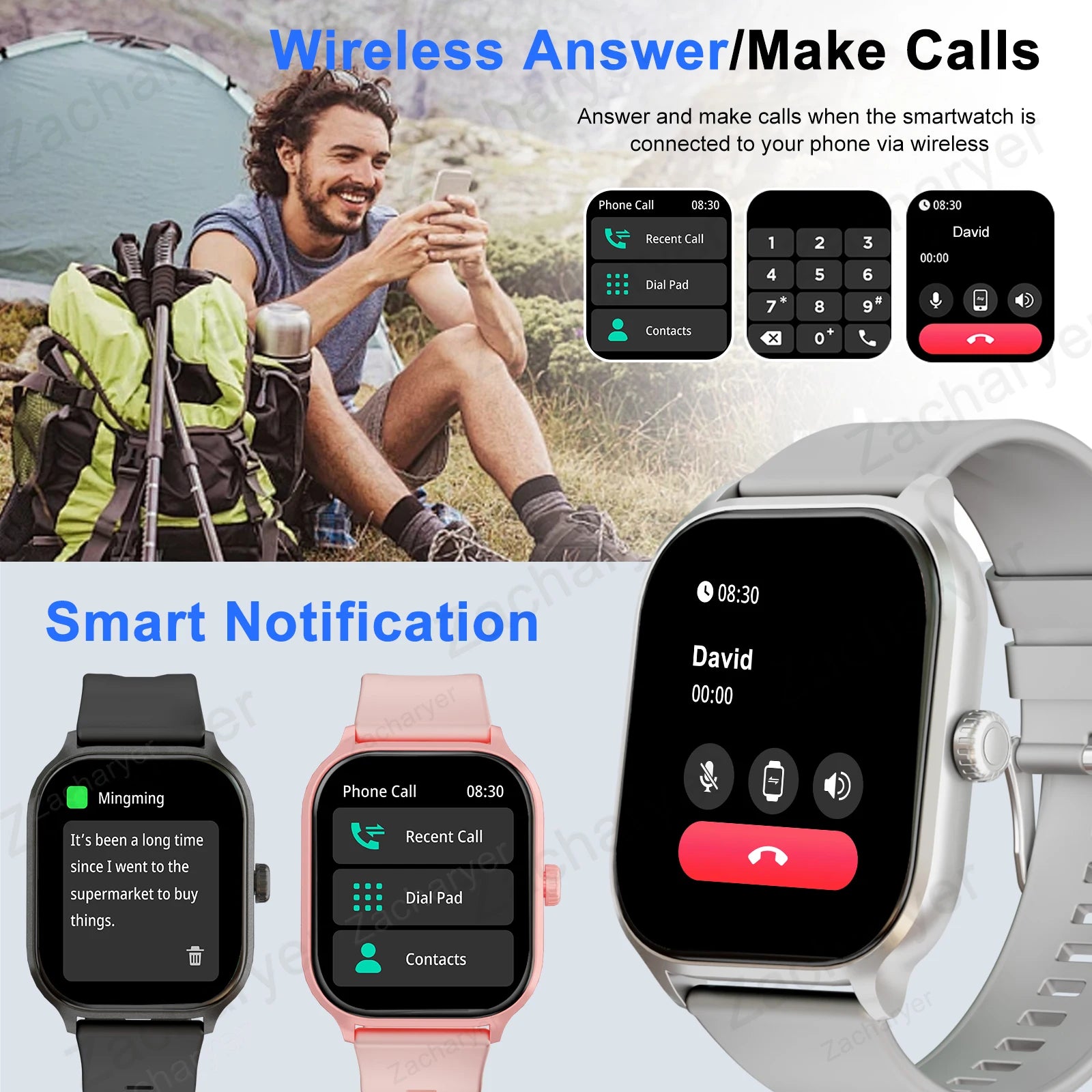 Smartwatch with Wireless Talk/Dial & Multi-Sport Mode