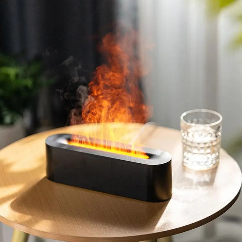 USB Flame Humidifier – 7-Color LED Aromatherapy Diffuser & Air Purifier