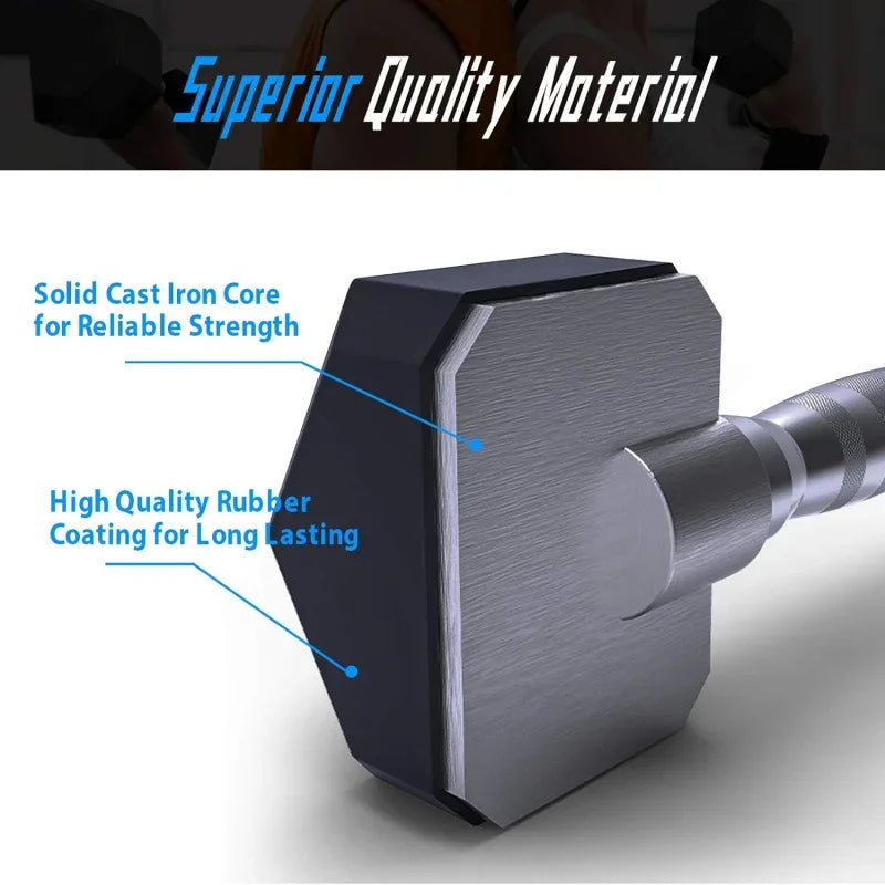 Rubber Grip Dumbbell with Anti-Slip Handle