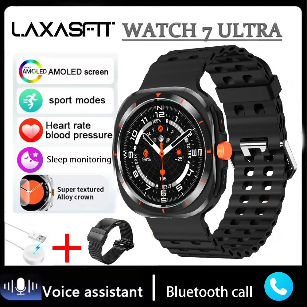 LAXASFIT Watch 7 Ultra – AMOLED Smartwatch with Bluetooth Calling