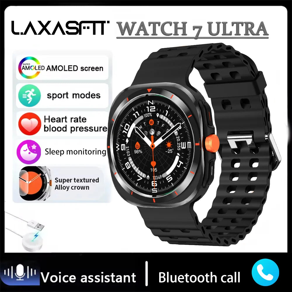 LAXASFIT Watch 7 Ultra – AMOLED Smartwatch with Bluetooth Calling