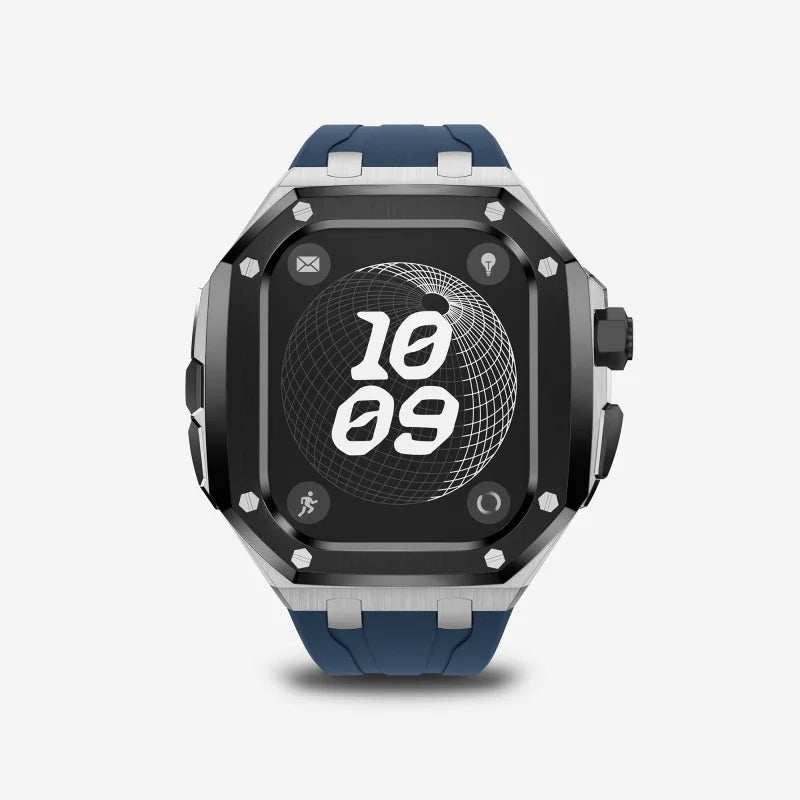 Luxury Titanium Alloy Kit for Apple Watch Ultra & Series 9-5 with Fluororubber Strap