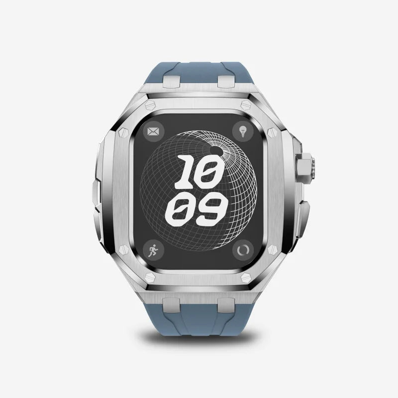 Luxury Titanium Alloy Kit for Apple Watch Ultra & Series 9-5 with Fluororubber Strap