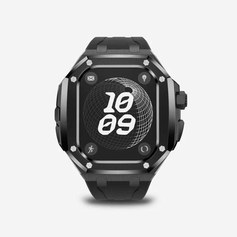 Luxury Titanium Alloy Kit for Apple Watch Ultra & Series 9-5 with Fluororubber Strap