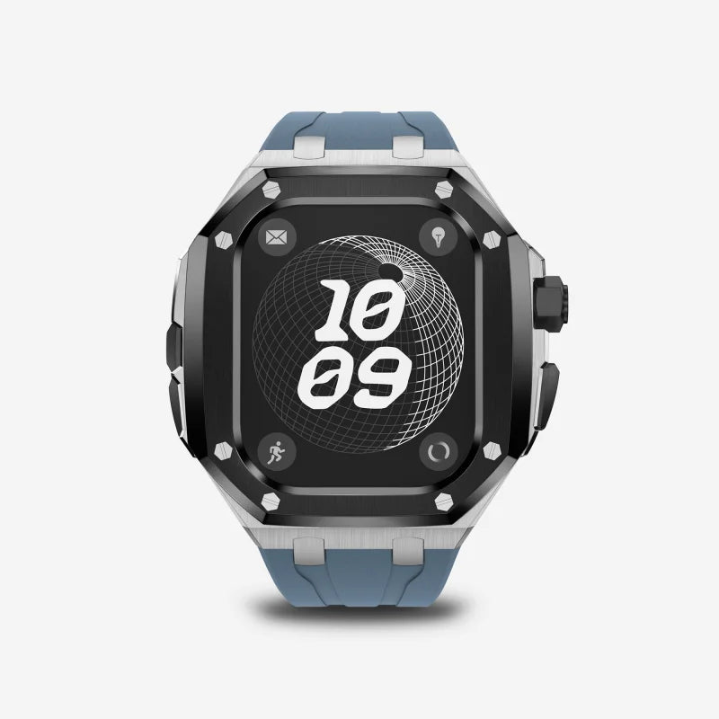Luxury Titanium Alloy Kit for Apple Watch Ultra & Series 9-5 with Fluororubber Strap