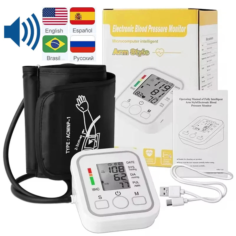 Spanish Voice Digital Arm Blood Pressure Monitor
