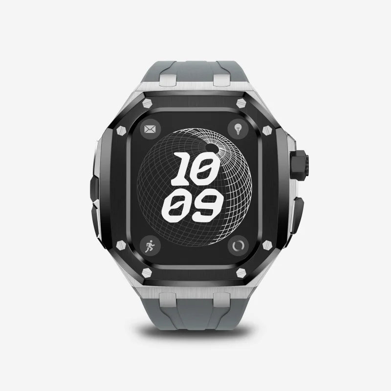 Luxury Titanium Alloy Kit for Apple Watch Ultra & Series 9-5 with Fluororubber Strap
