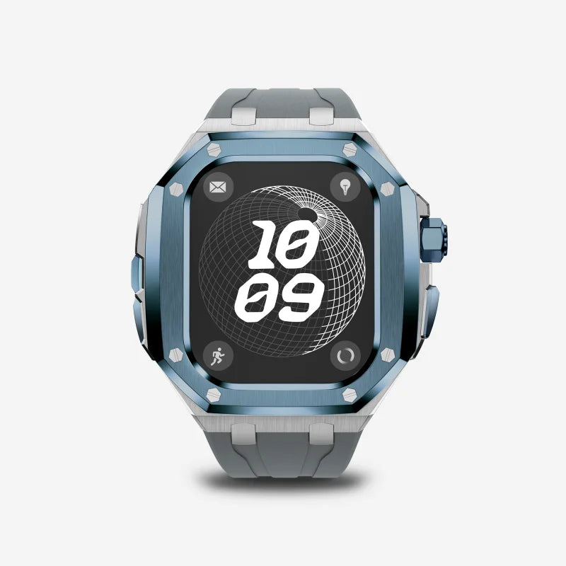 Luxury Titanium Alloy Kit for Apple Watch Ultra & Series 9-5 with Fluororubber Strap