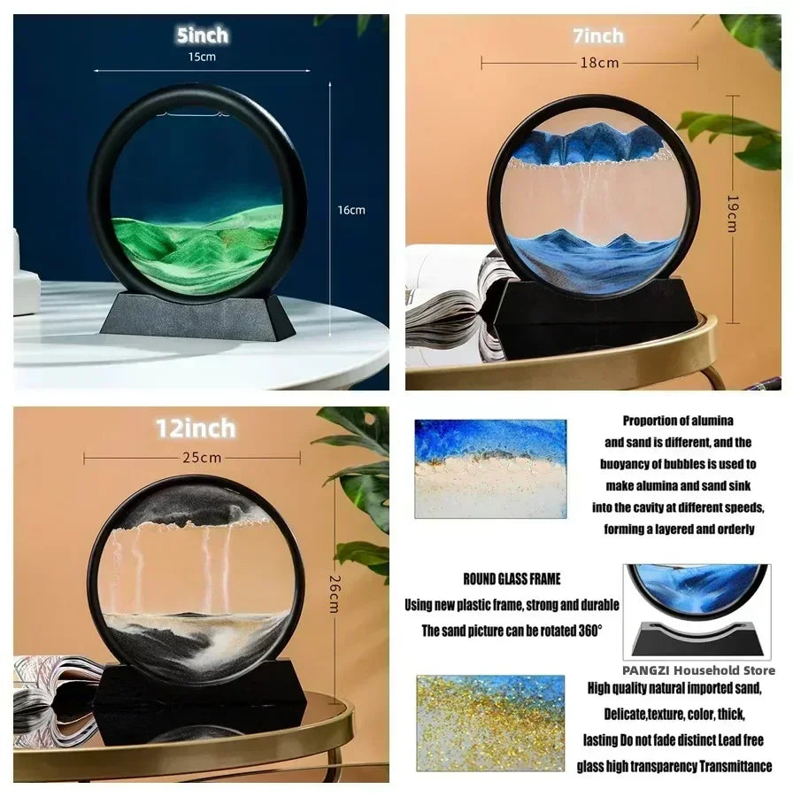 3D Moving Sand Art – Round Glass Deep Sea Sandscape