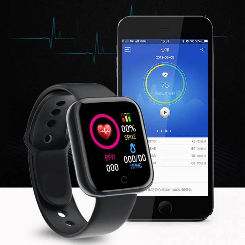 Y68/D20 Smartwatch – Fitness & Bluetooth Connected Sports Tracker