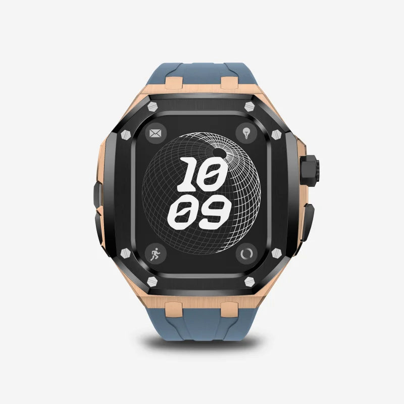 Luxury Titanium Alloy Kit for Apple Watch Ultra & Series 9-5 with Fluororubber Strap