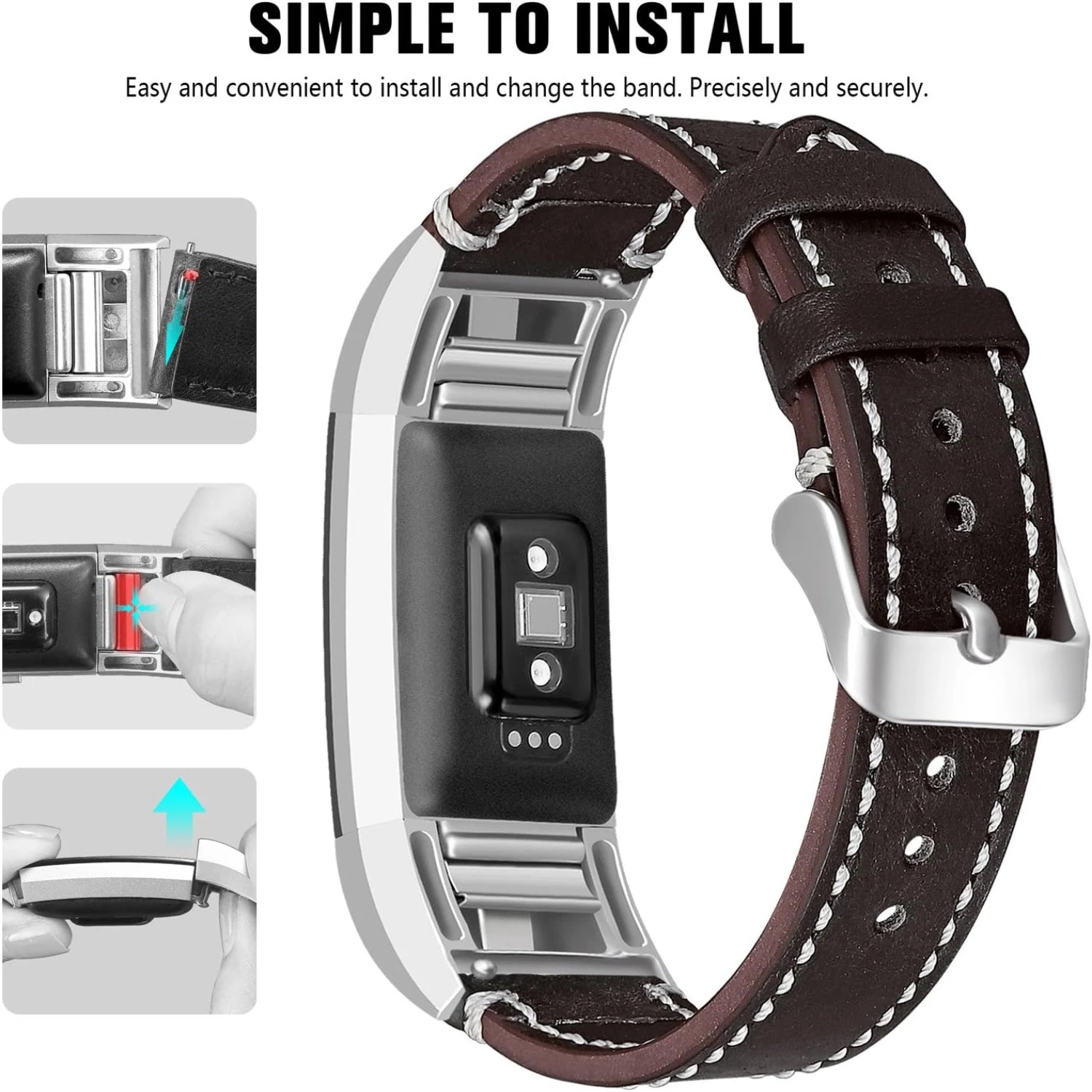 SKYLET Premium Leather Bands for Fitbit Charge 2