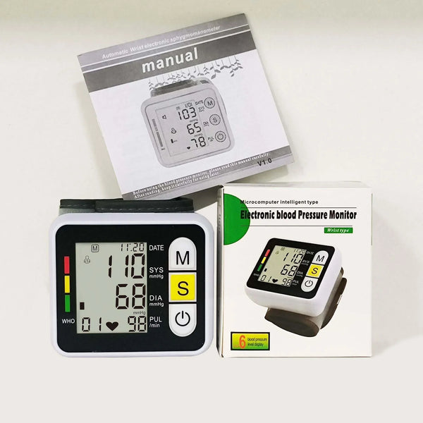 PR LCD Screen Digital Wrist Blood Pressure Monitor