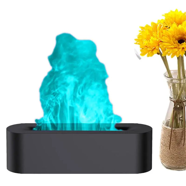 USB Flame Humidifier – 7-Color LED Aromatherapy Diffuser & Air Purifier
