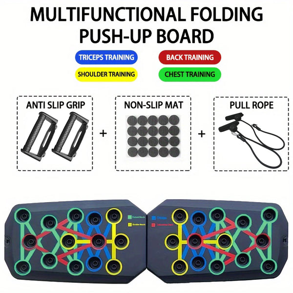 Foldable Push-Up Board Set – Full-Body Training System with Handles