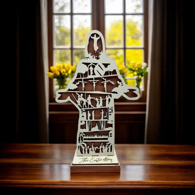 Hollow Carved Jesus Statue with Open Arms