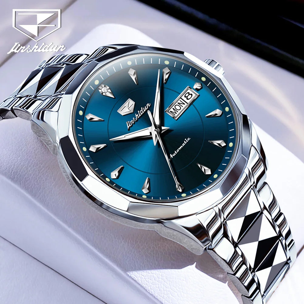 JSDUN Romantic Couple Watch with Tungsten Steel and Automatic Movement