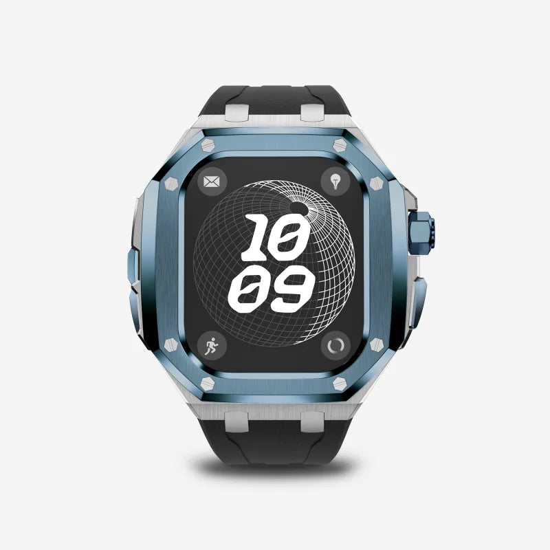 Luxury Titanium Alloy Kit for Apple Watch Ultra & Series 9-5 with Fluororubber Strap