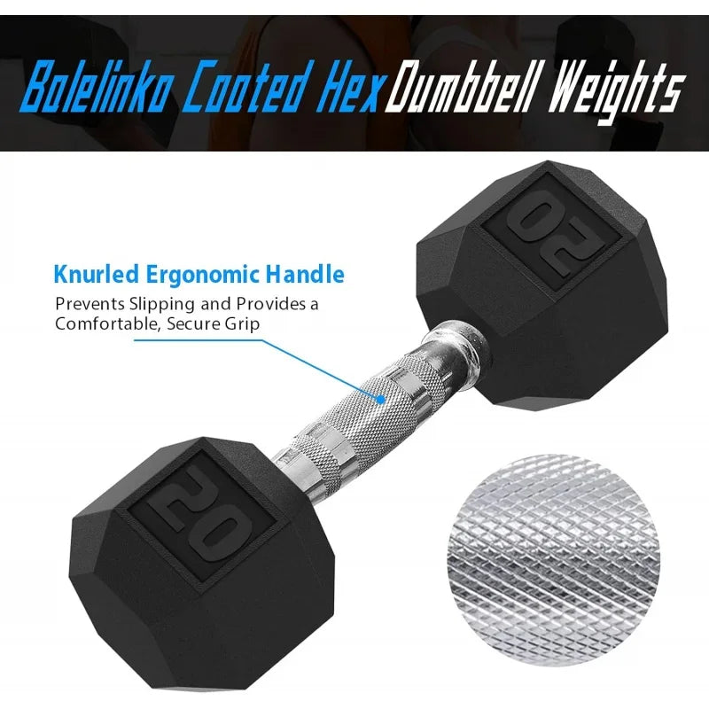 Rubber Grip Dumbbell with Anti-Slip Handle