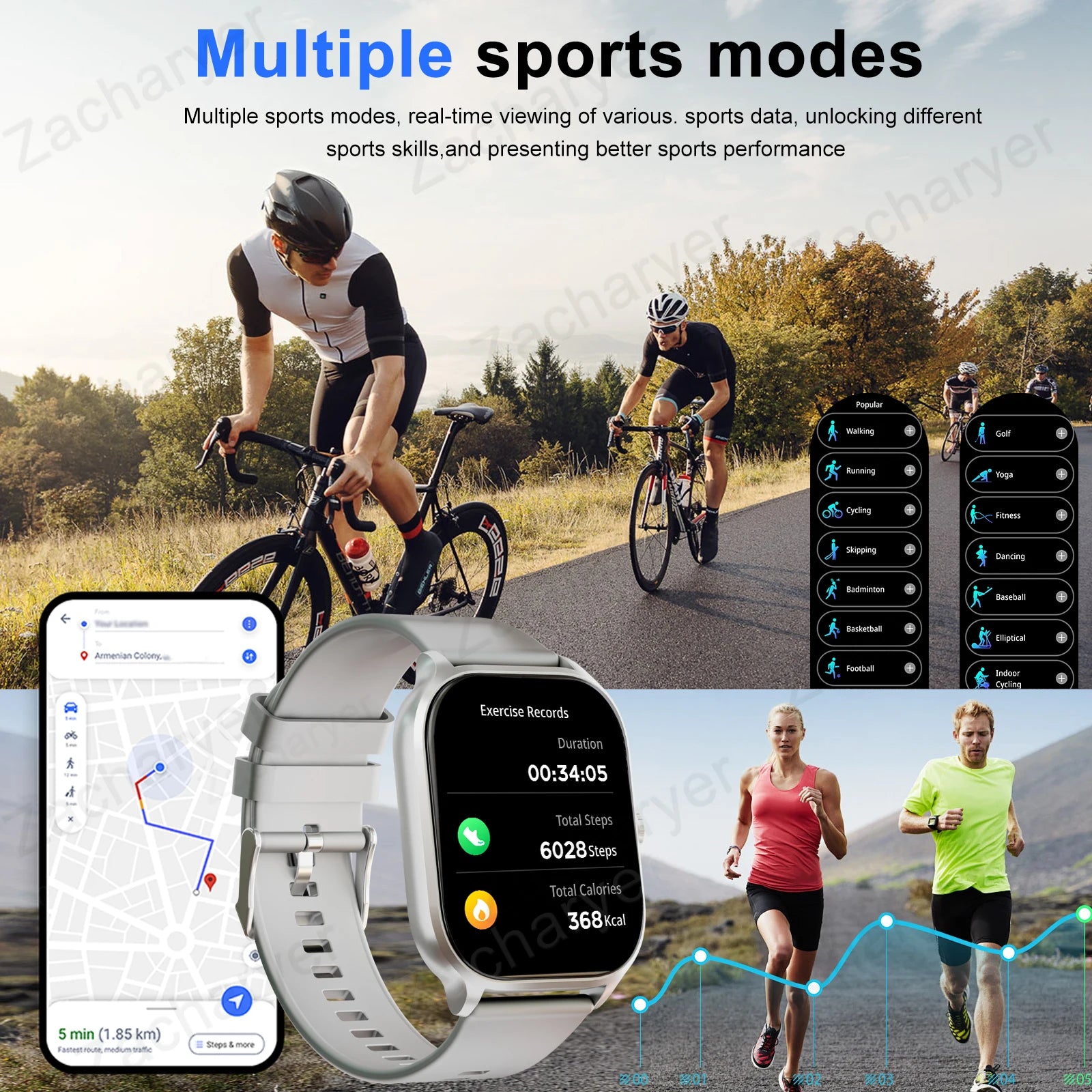 Smartwatch with Wireless Talk/Dial & Multi-Sport Mode