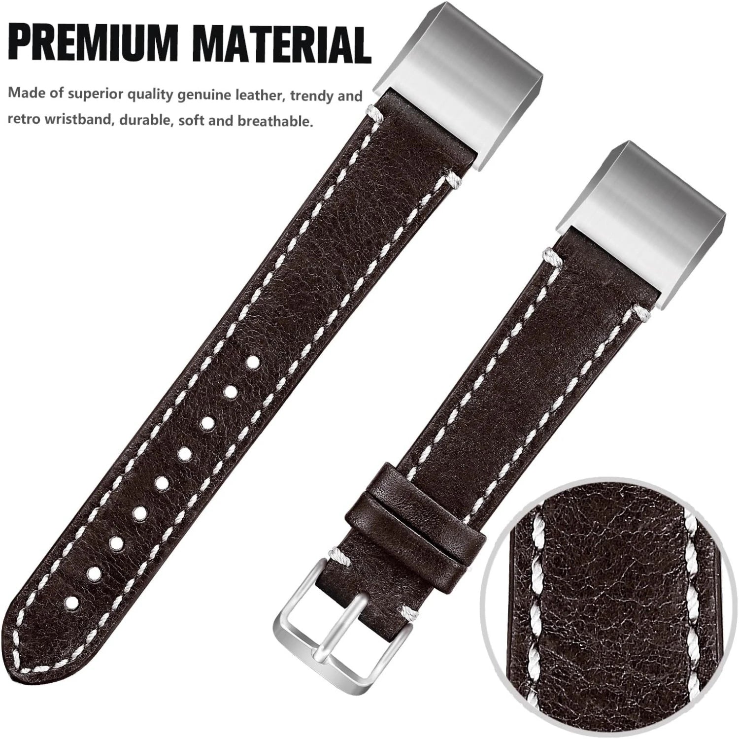 SKYLET Premium Leather Bands for Fitbit Charge 2