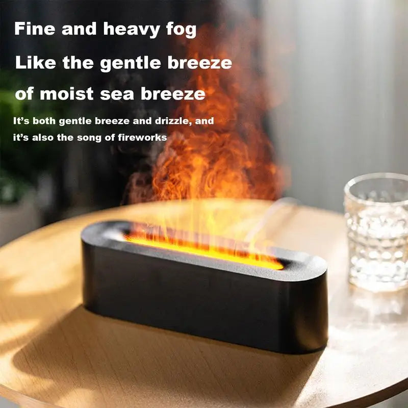 USB Flame Humidifier – 7-Color LED Aromatherapy Diffuser & Air Purifier