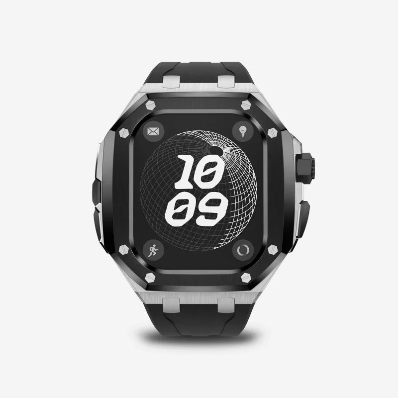 Luxury Titanium Alloy Kit for Apple Watch Ultra & Series 9-5 with Fluororubber Strap