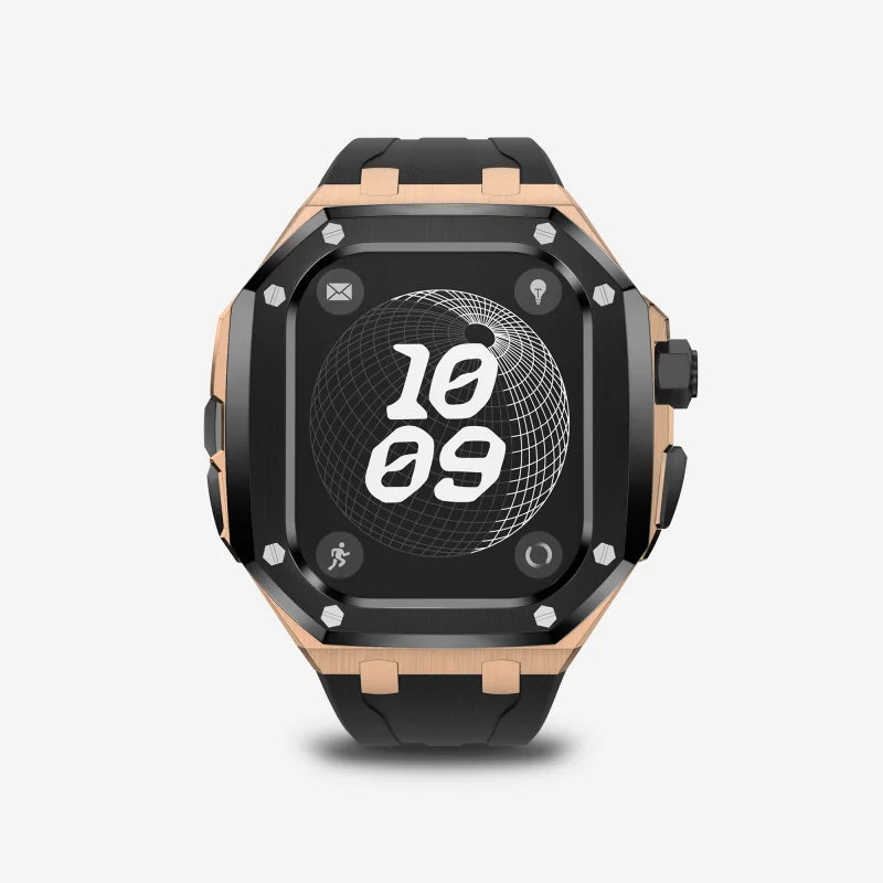 Luxury Titanium Alloy Kit for Apple Watch Ultra & Series 9-5 with Fluororubber Strap